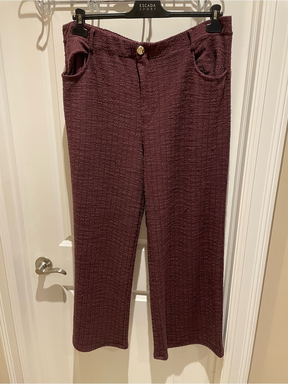 H&M Tweed Plum Knit Trousers